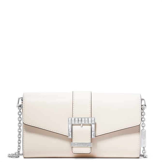 Michael Michael Kors Penelope Medium Cream Leather Clutch Bag